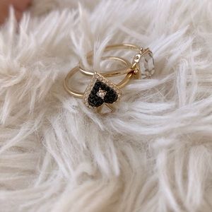 Swarovski Ace of Spades ring set